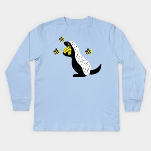 Honey Badger Loves Honey Kids Long Sleeve T-Shirt